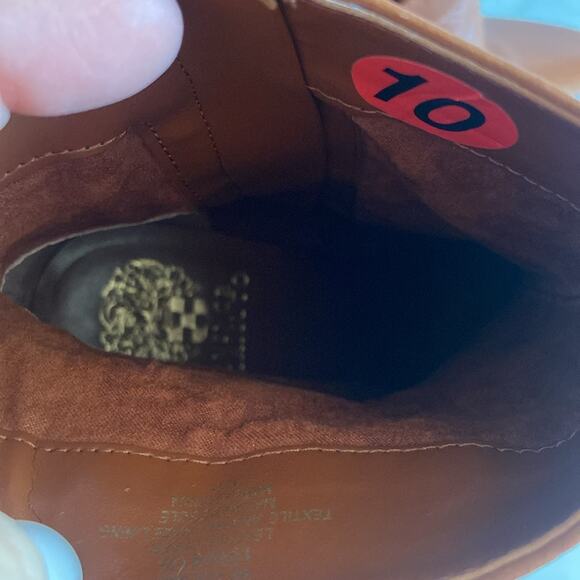 New Women's Vince Camuto Coliana Brown Leather Platform Ankle Boots Booties 10 - Picture 5 of 9